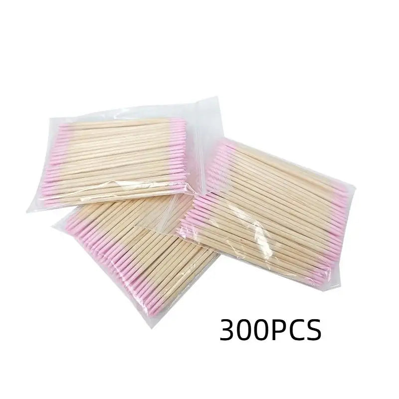 100/200/300/500Pcs Nail Double-Head Wood Swab Cleaning Sticks Purple Dual-Tipped Cotton Head Cleaning Swab Nail Polish Remover Peaceful Pleasures Health and Wellness 300PCS