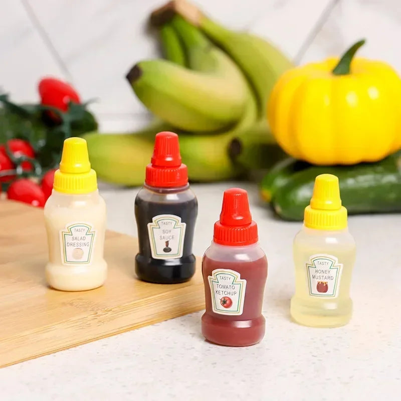 Portable Mini Sauce Squeeze Bottles | Refillable Condiment Set