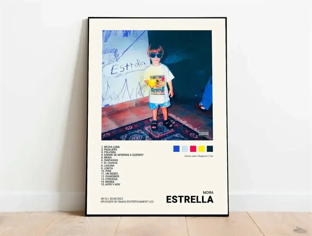 Nordic Pop Rapper Quevedo Poster Aesthetics Mora Feid Eladio Carrion Rauw AlejanDro Music Album Canvas Print Wall Art Home Decor Peaceful Pleasures Health and Wellness