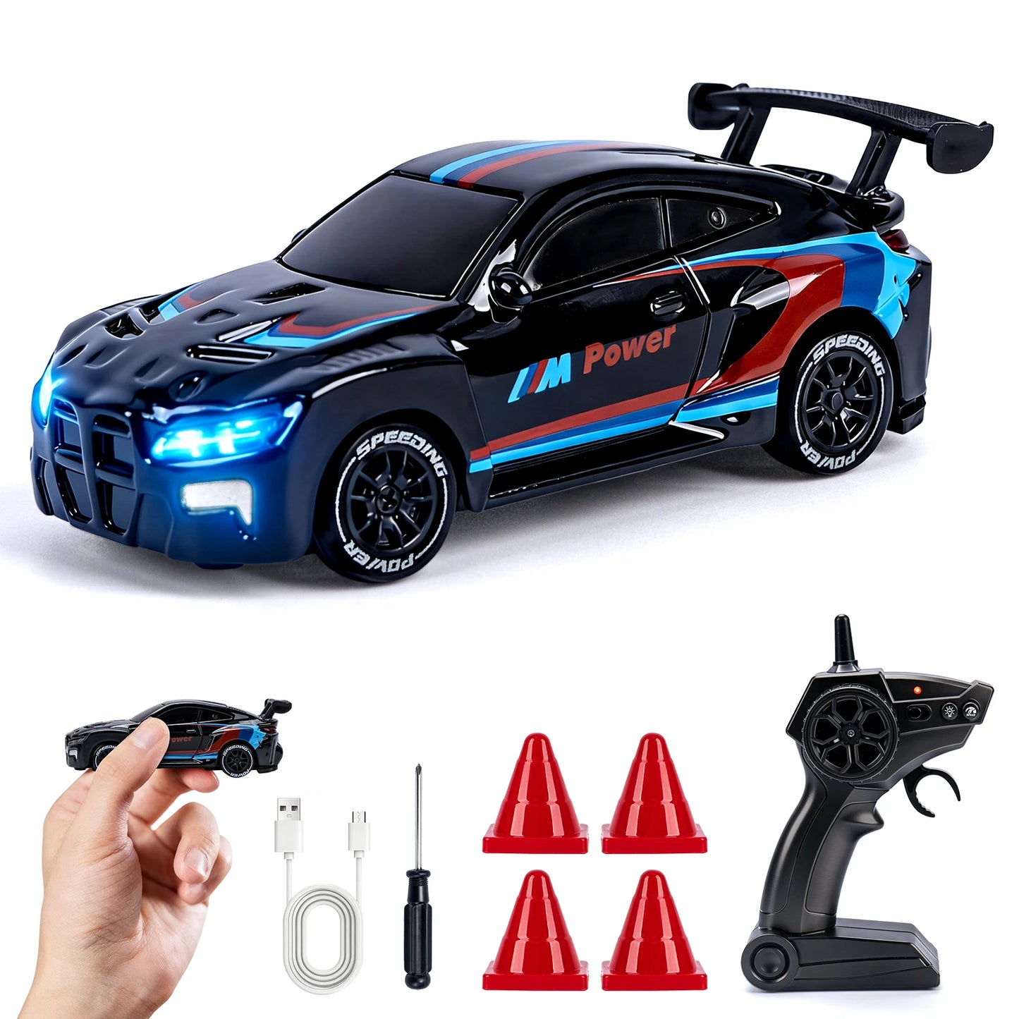 1 64 Speed Drift RC Car Mini Racing Model Light 4WD Remote Control