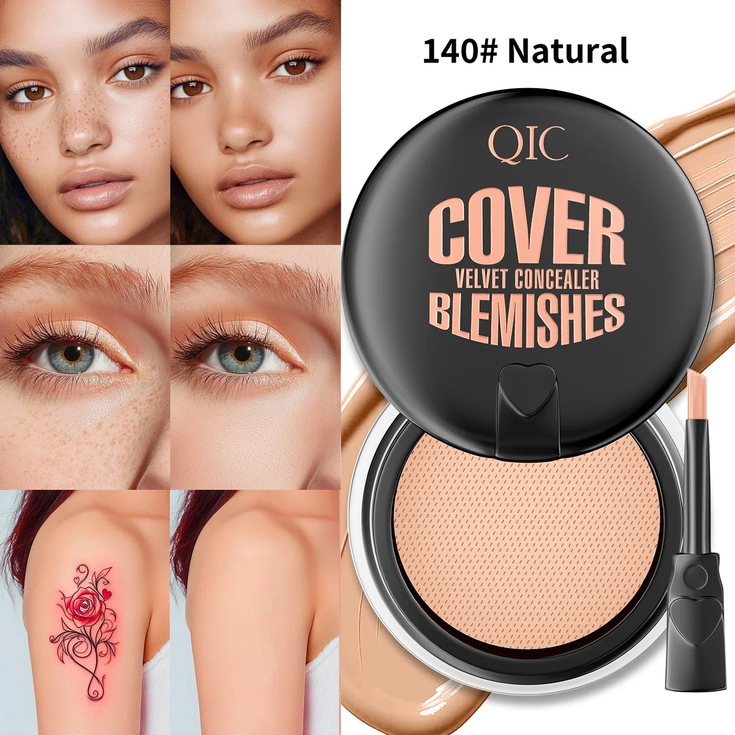 QIC Hydrating Eye Brightening Concealer Cream | Full Coverage