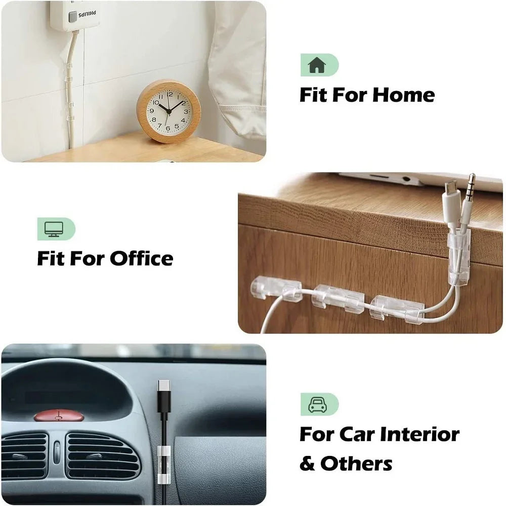 Cable Management Organizer Clips – Desk Wire & Cord Holder
