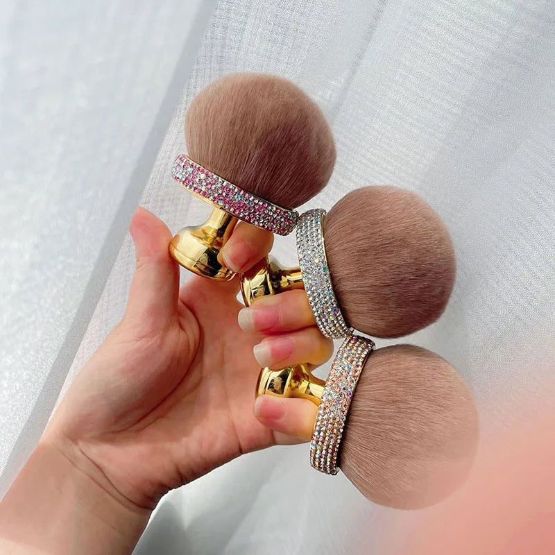 Large Mushroom Head Cheek Powder Brush Body Loose Powder Brush Super Size Cosmetic Brush Nylon Bristles Plastic Handle Peaceful Pleasures Health and Wellness