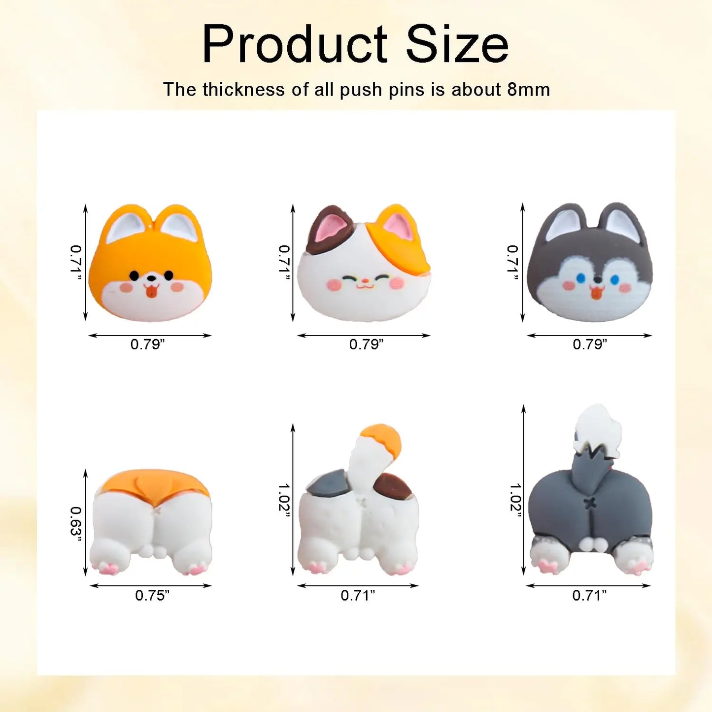 Bview Art 20 Dog Cat Push Pins Cute Decorative Animal Thumb Tacks