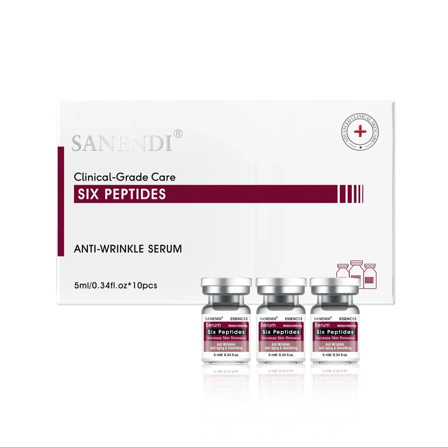 Korean Six Peptide Hyaluronic Acid Face Serum – 10 Vials