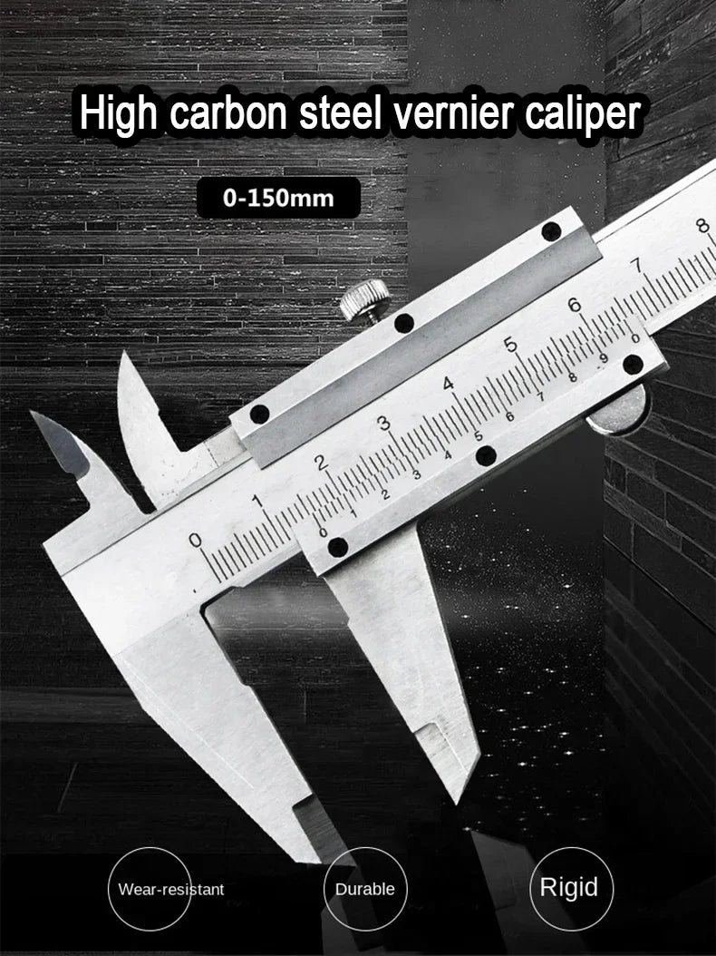 Professional Industrial Vernier Caliper Carbon Steel Precision Measurement Metric Precision Four Use Measuring Tool Peaceful Pleasures Health and Wellness