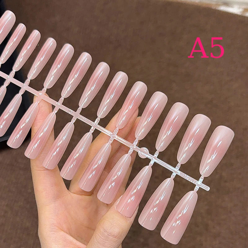 30Pcs Gradient Nude Color Fake Nail Press On Quick Extension Matte Wearable False Nails Natural Multi-Style Full Cover Nail Tips Peaceful Pleasures Health and Wellness A5