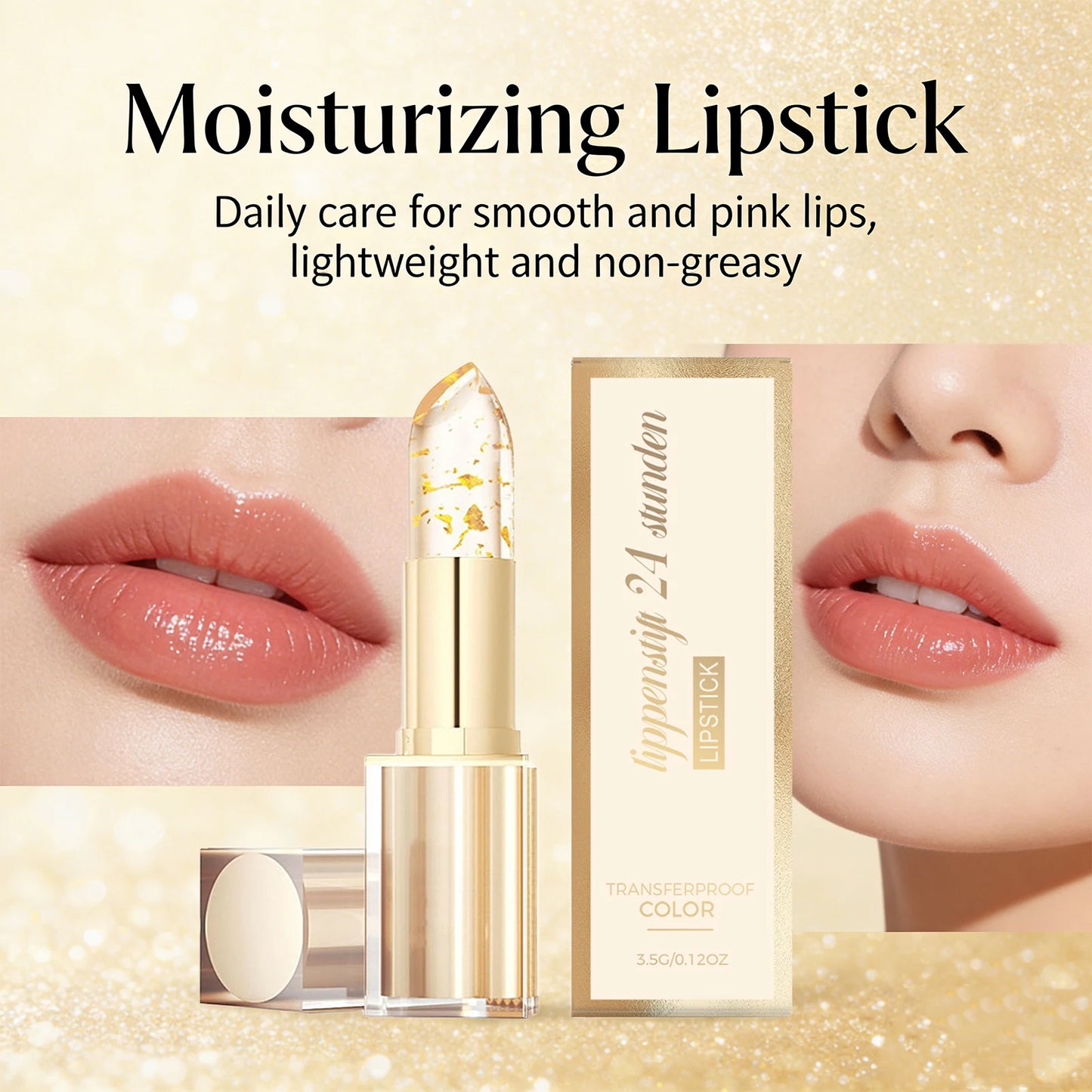 Color Changing Lipstick High Shine Fade Lip Line Gold Nourishing Lipstick Non-stick Long Lasting Moisturizing Lip Balm Peaceful Pleasures Health and Wellness