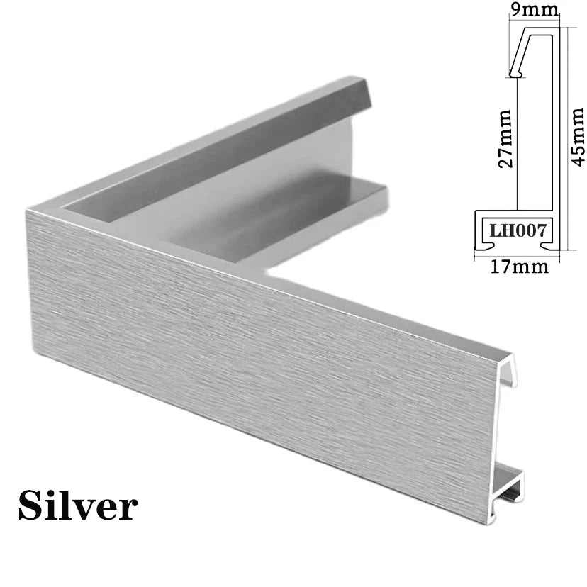 Customized Metal Picture Frame, Canvas Painting Frame, Floating Paintings Frame, DIY Aluminum Alloy, 7 Colors Available Peaceful Pleasures Health and Wellness Silver color CUSTOM China Mainland