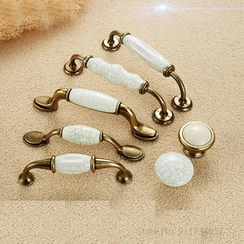 Retro European Bronze Cabinet Drawer Handles & Knobs | Zinc Alloy
