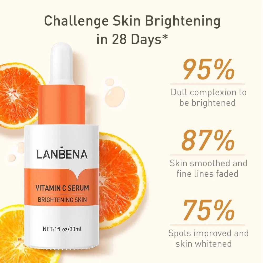 LANBENA Vitamin C Serum For Face Cream Whitening Moisturizing Freckles Remover Fades Spots Skin Care 15ml Peaceful Pleasures Health and Wellness