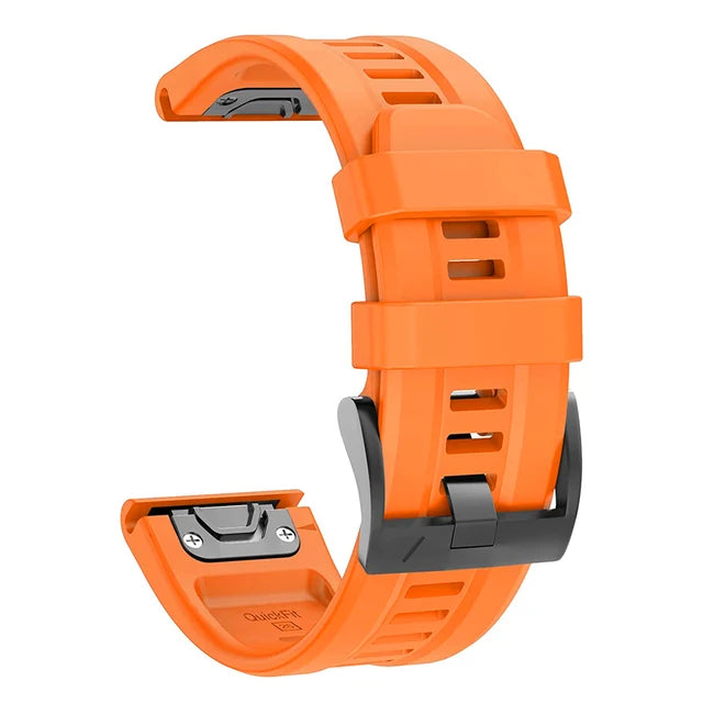 Silicone QuickFit Watch Band for Garmin Fenix & Instinct 22/26mm Peaceful Pleasures Health and Wellness orange 26mm Instinct 2X 3