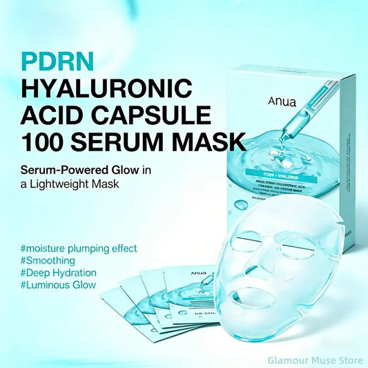 Korean Skincare PDRN Hyaluronic Acid Capsule 100 Serum Mask,Daily Moisturizing Salmon PDRN Serum Mask for Everyday Glow (10EA) Peaceful Pleasures Health and Wellness