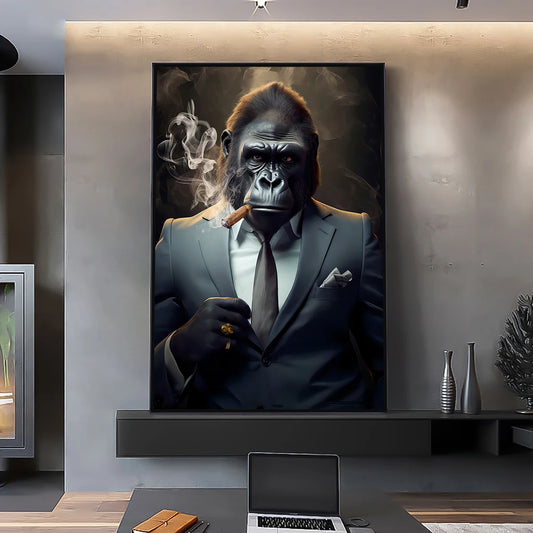 Nordic Gorilla Suit Abstract Canvas Wall Art | Modern Decor Canvas Wall Art Peaceful Pleasures Health and Wellness