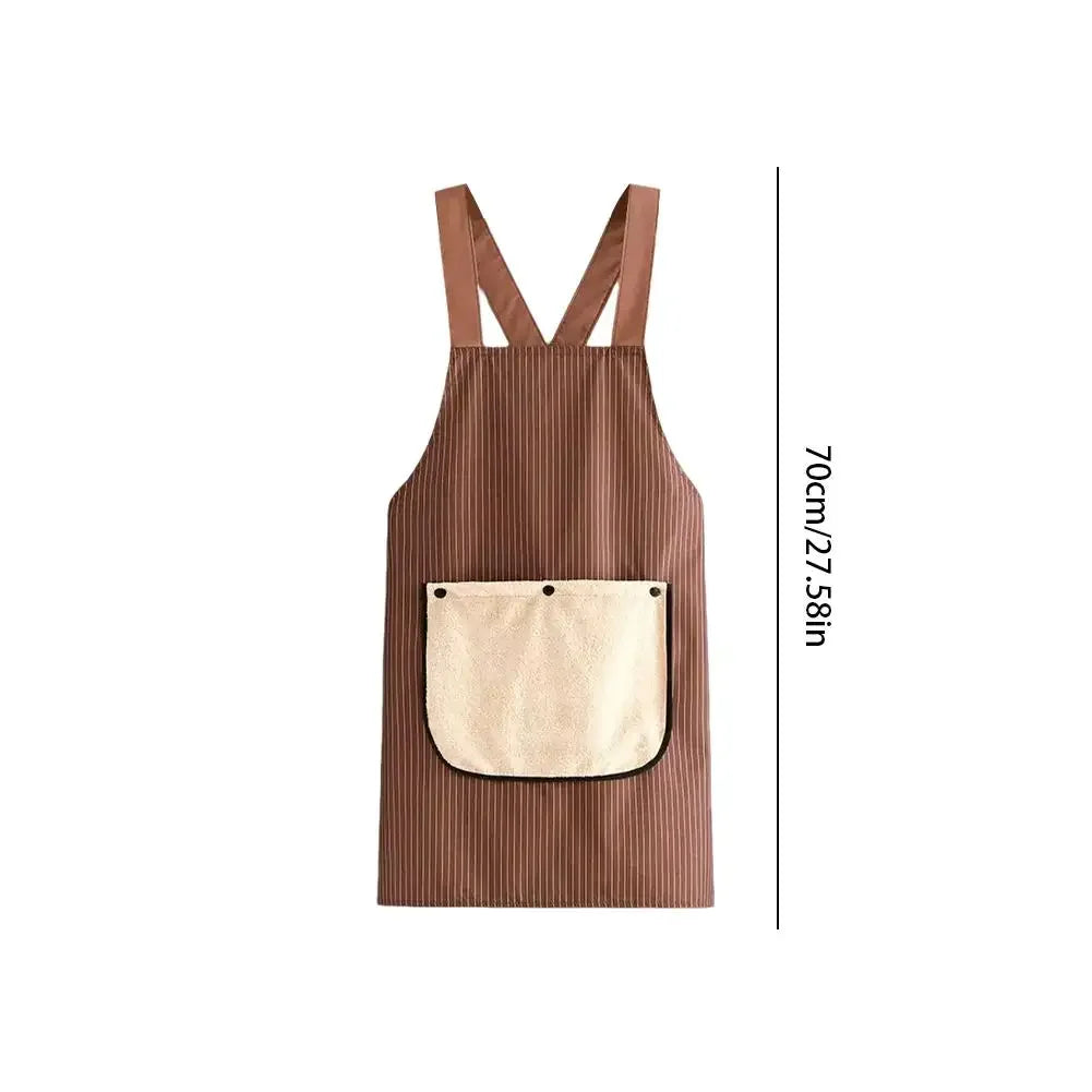 2026 Newest Waterproof Kitchen Apron With Detachable Towel Anti-fouling Sleeveless Cross Back Cooking Baking Restaurant Uniform Peaceful Pleasures Health and Wellness