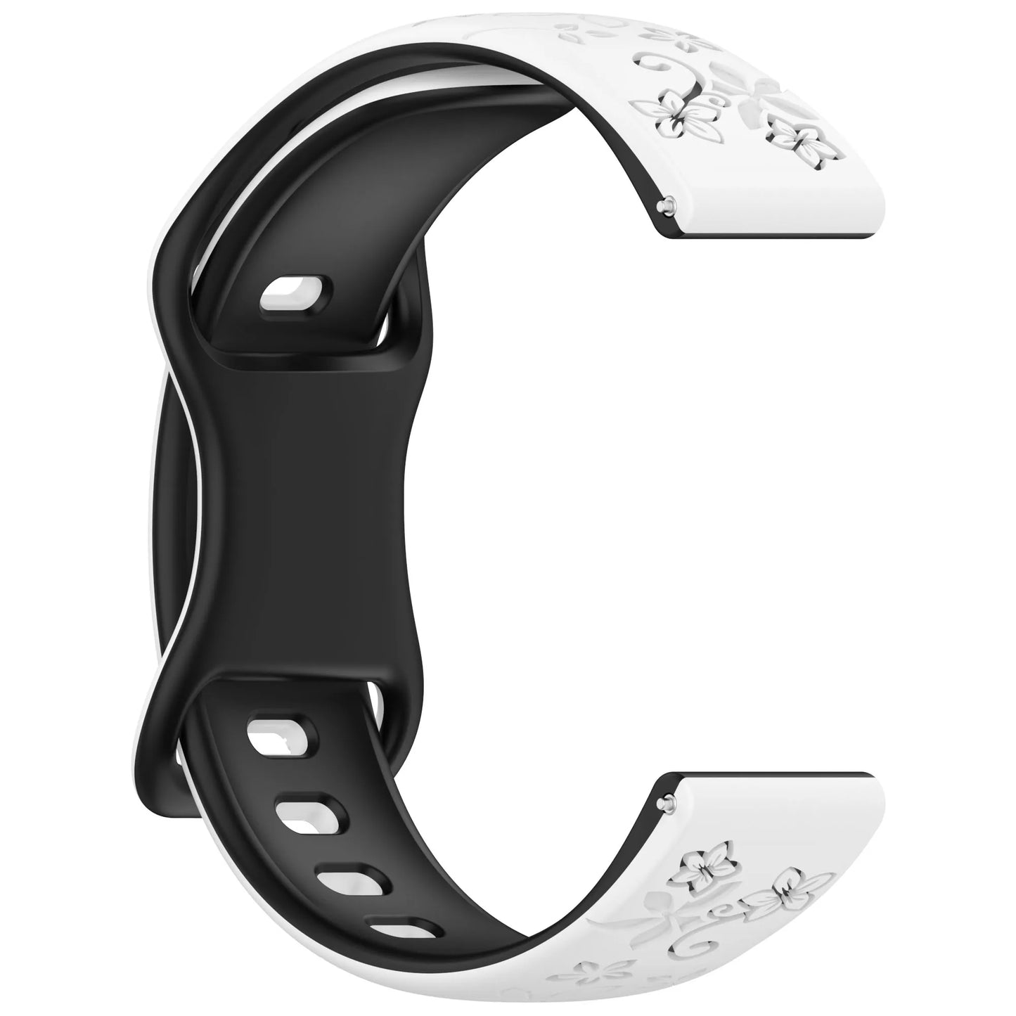 18mm 20mm Engraved Silicone Band for Garmin Vivoactive & Venu Peaceful Pleasures Health and Wellness black white 20mm Width