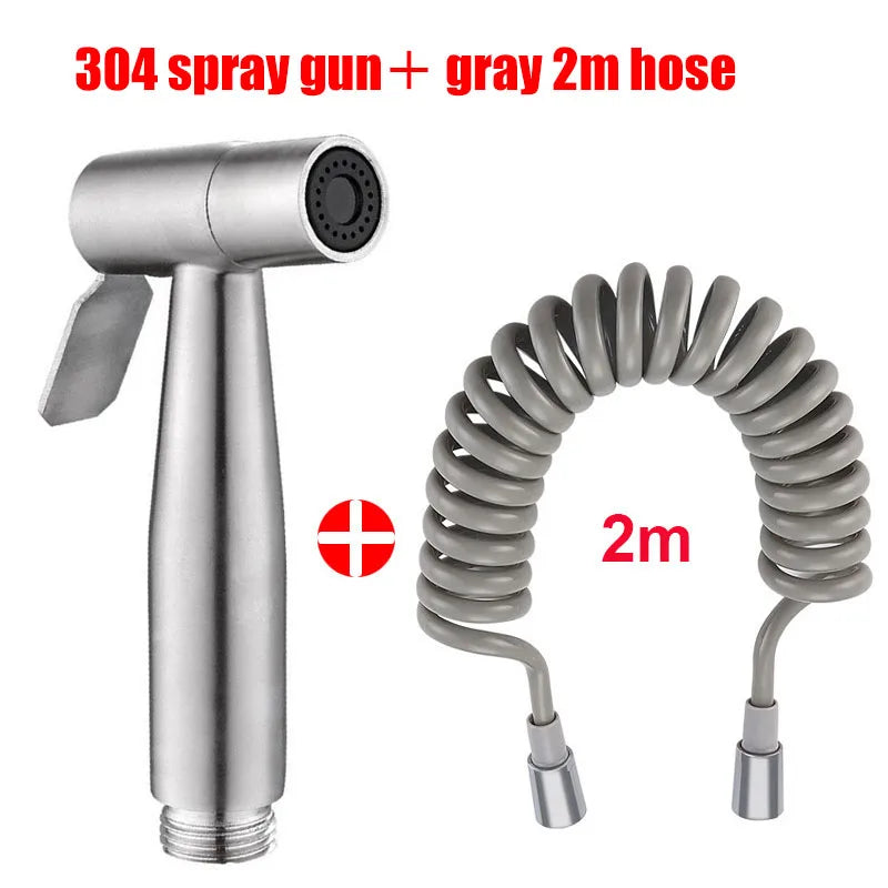 Handheld Bidet Sprayer – 304 Stainless Steel & Angle Valve