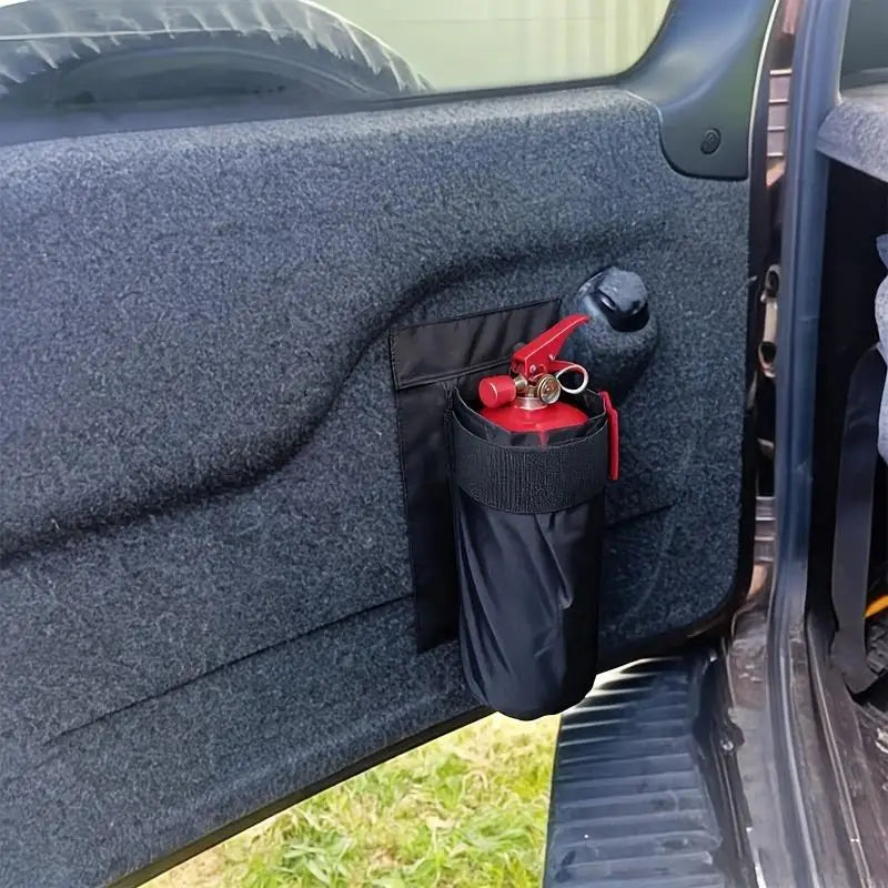 Car Fire Extinguisher Holder Bag Universal Trunk Mount Strap Pouch with Fastener Tape for Auto Truck Van SUV Organizer Peaceful Pleasures Health and Wellness