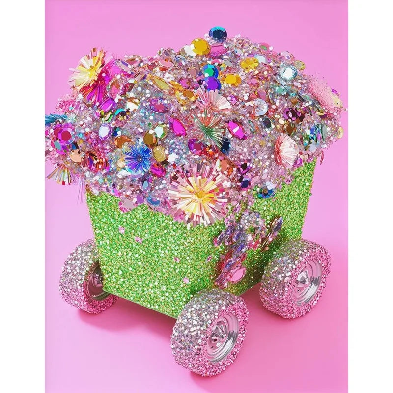 Sparkling Pink Dessert Glittercore Canvas Wall Art | Kitchen Print