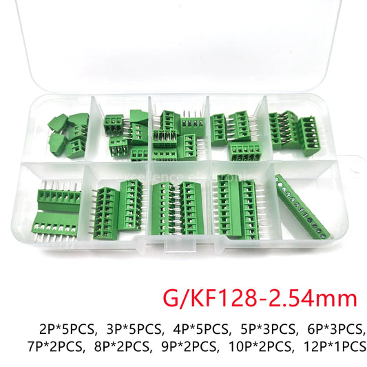 30PCS G/KF128 2.54mm Pitch PCB Screw Terminal Block Connector 150V 6A PCB Mount Kit For Wires 2P 3P 4P 5P 6P 7P 8P 9P 10P 12P Peaceful Pleasures Health and Wellness Default Title