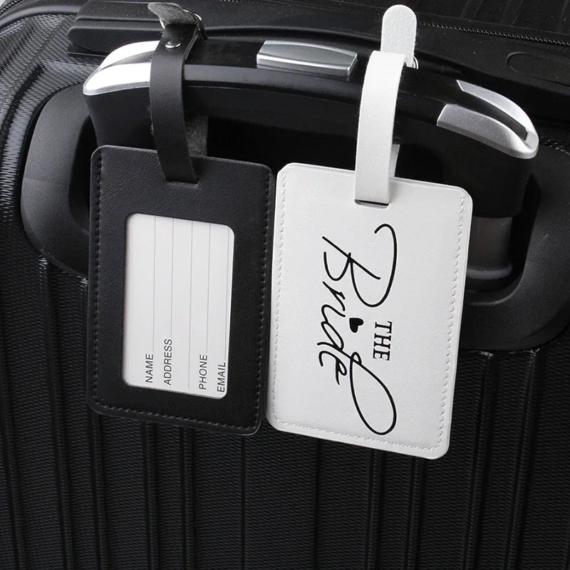 Bride & Groom Leather Luggage Tag | Honeymoon Wedding Gift