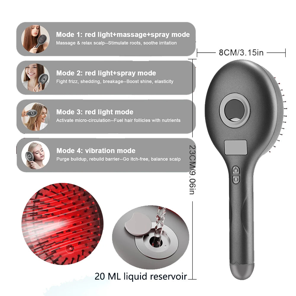 Hair Care Massage Comb EMS Micro-current Head Massager 660 Infrared Red Light Anti Hair Loss Hairbrush Scalp Oil Applicator Peaceful Pleasures Health and Wellness TYPE 3-4 Modes