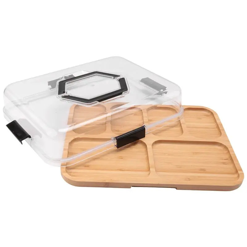 A36T-Cheese Board Charcuterie Box With Clear Lid, Travel Portable Cutting Boards For Kitchen For HOME Gift Set Peaceful Pleasures Health and Wellness