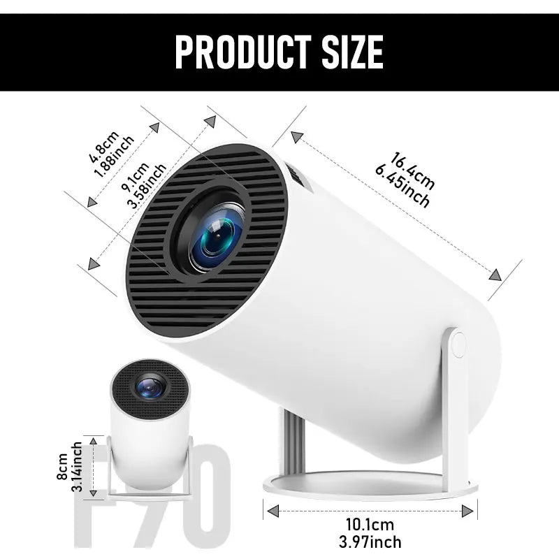 HD 1080P Portable Projector with Android WiFi Smart Mini Projector for Home Theater Outdoor Movie Night Travel Compatible with P Peaceful Pleasures Health and Wellness