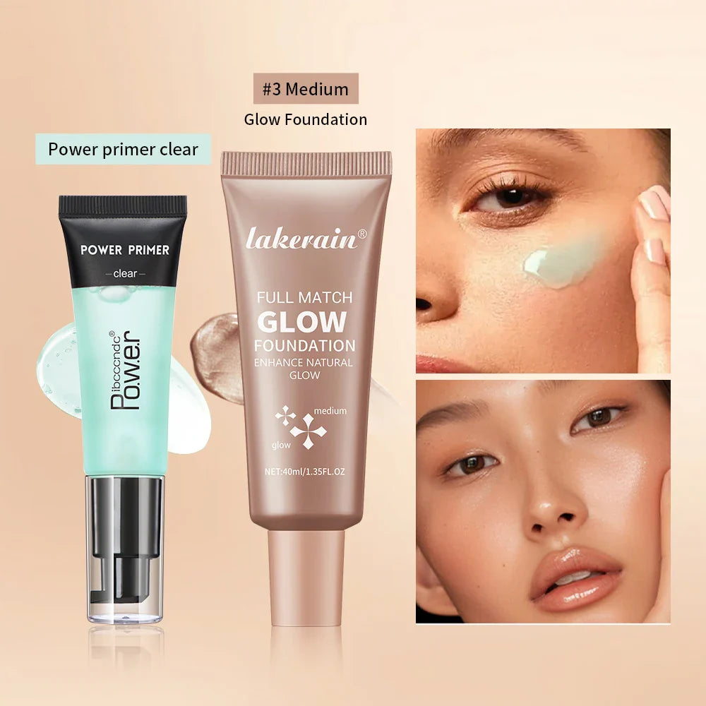 Powder Grip Primer & Glow Foundation Makeup Kit | Hydrating