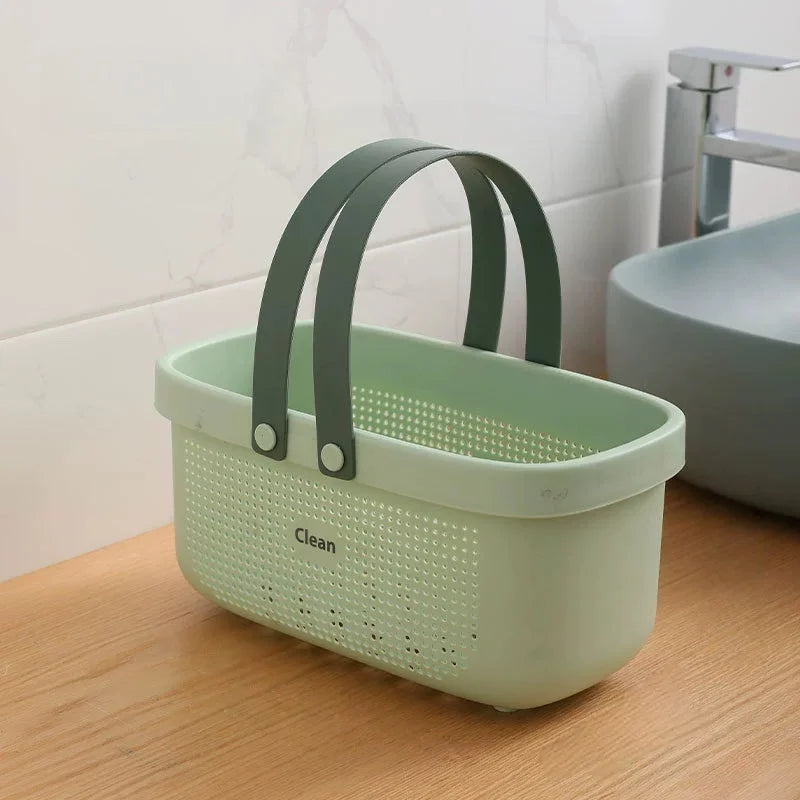 Portable Shower Caddy Basket with Handle | Bathroom Organizer Storage Caddy Basket Peaceful Pleasures Health and Wellness Green S