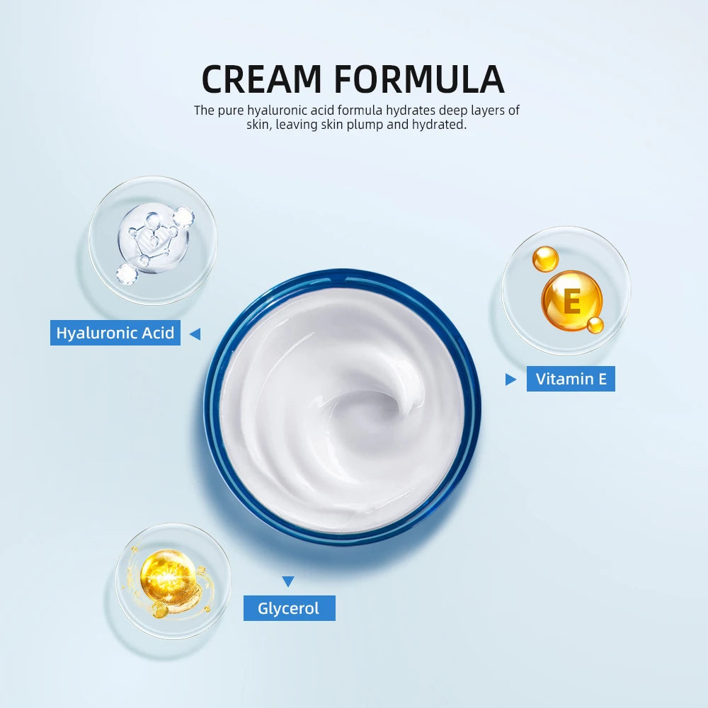Hyaluronic Acid Moisturizing Cream For Normal-to-dry Skin Moisturizing Nourishing Face Body Men Women Skin Care Products 50ML Peaceful Pleasures Health and Wellness