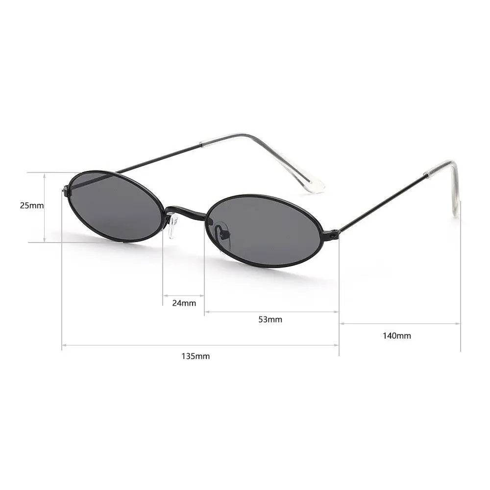 Retro Oval Sunglasses UV400 Vintage Unisex Alloy Frame