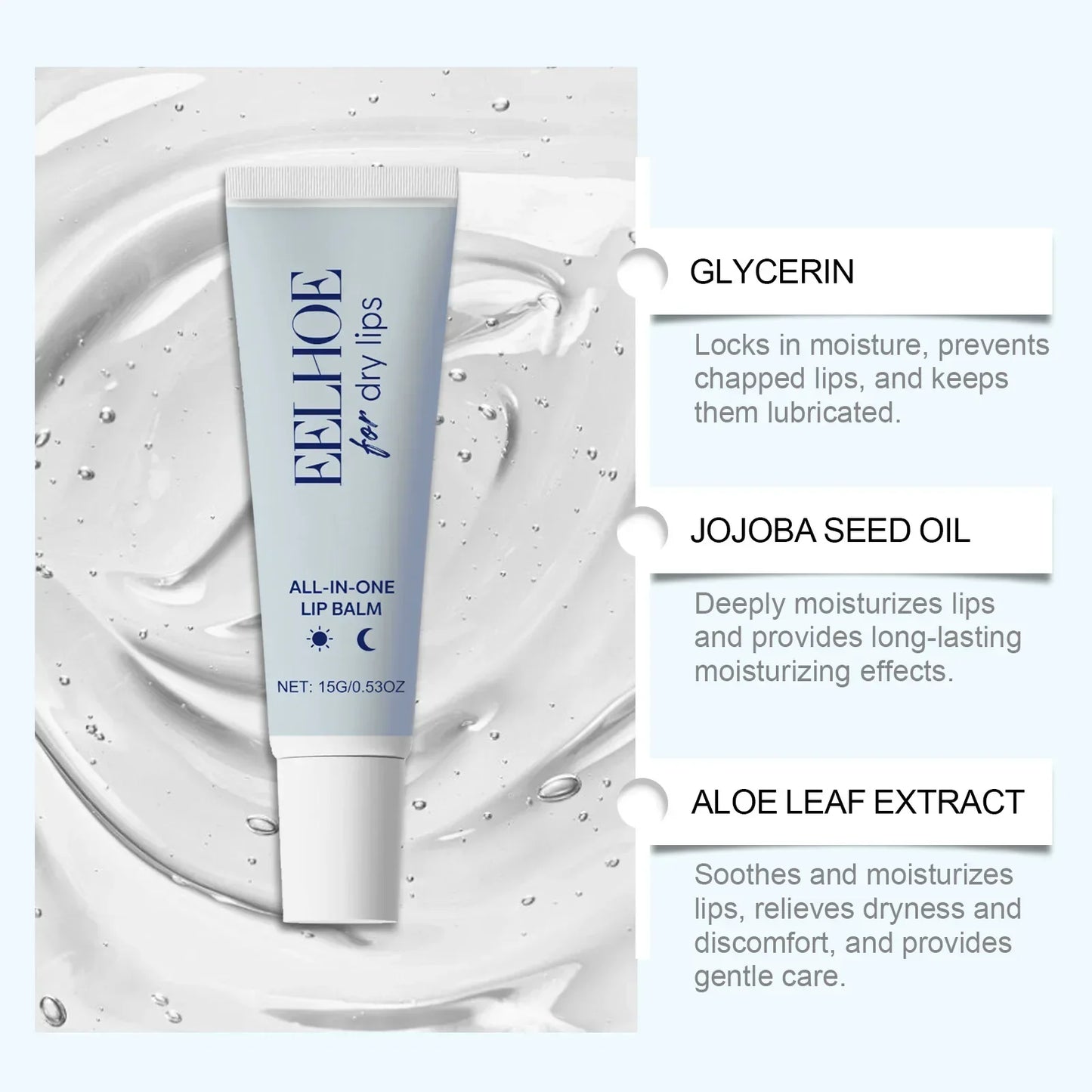 EELHOE Aloe Vera Matte Lip Balm Stick – Waterproof & Moisturizing Peaceful Pleasures Health and Wellness