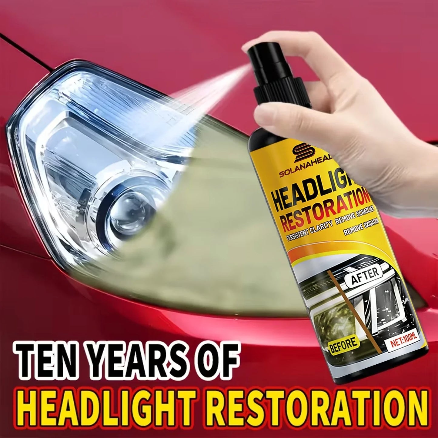 Headlight Restoration Polish Kit – Removes Yellowing & Oxidation