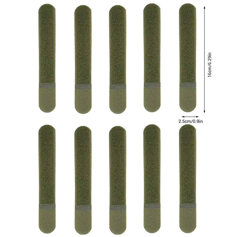 10pcs Reusable Backpack Fastener Buckle Nylon Straps Cable Ties Strap Webbing Organizer Fix Hook Loop Grip Wrapping Cord Peaceful Pleasures Health and Wellness 160mm green