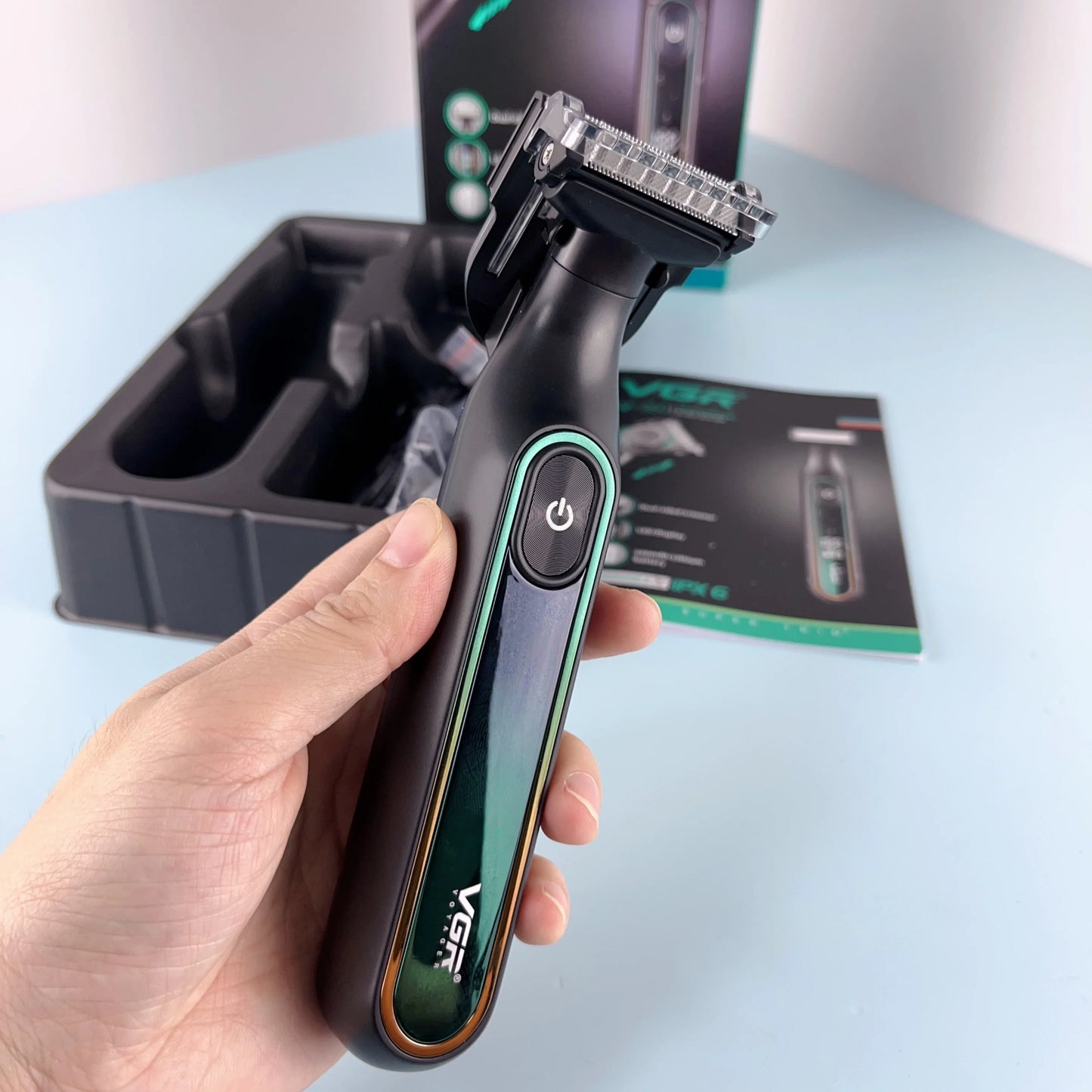 VGR 360 Hair Trimmer Waterproof Household Rechargeable Adjustable Hair Trimmer Full Body Washable Reciprocating Men's Trimmer Peaceful Pleasures Health and Wellness