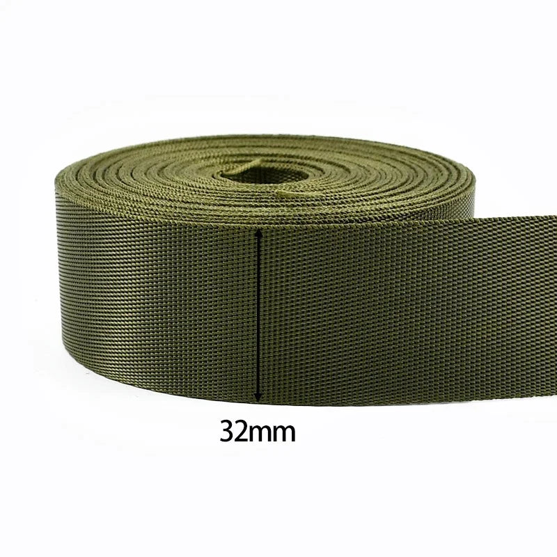20/25/32/38/50mm ArmyGreen Nylon Webbing for Bag Strap 5Meters Dog Collar Ribbon Tapes Luggage Belt Bias Binding Sewing Trims Peaceful Pleasures Health and Wellness RD113-ArmyGreen-32mm