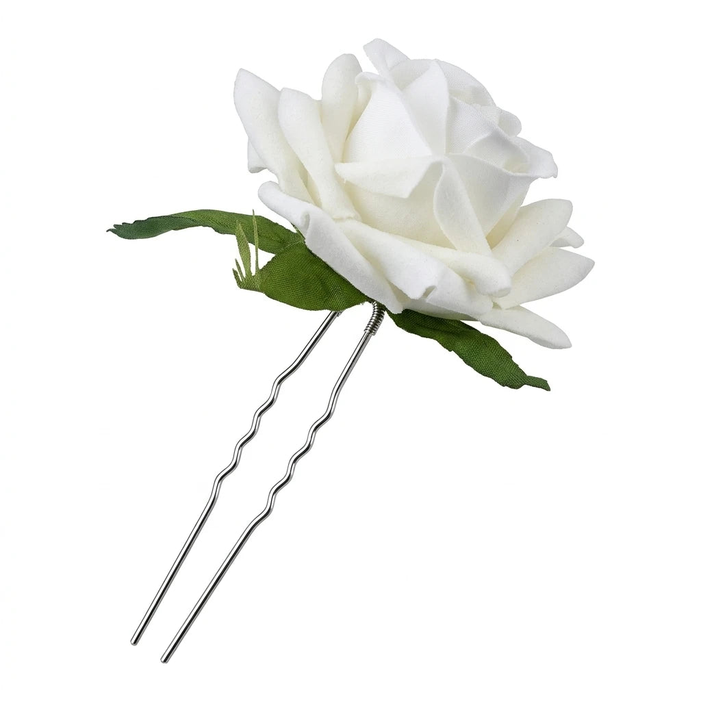 Artificial-Roses Hair Fork U Shape Design Silk Flower Bridal Headwear Peaceful Pleasures Health and Wellness style 3