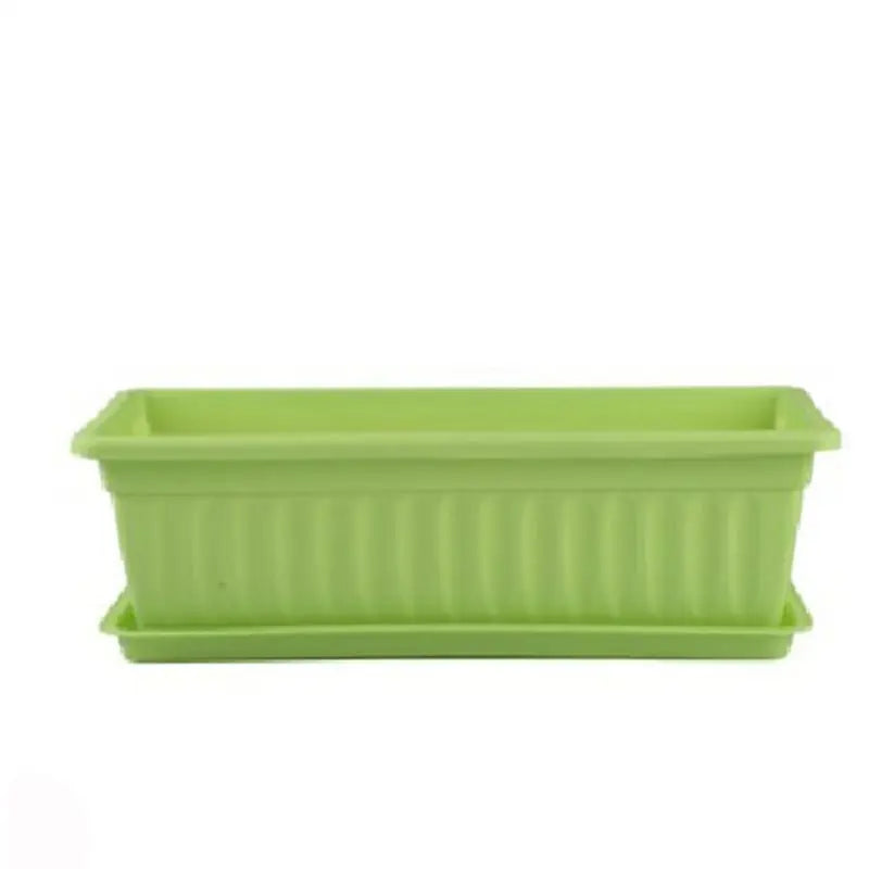 A36T-Nursery Pot Absorbing Water Vegetable Pot Long Strip Double Layer Flower Pot Plastic Basin For Indoor Garden Balcony Peaceful Pleasures Health and Wellness Green