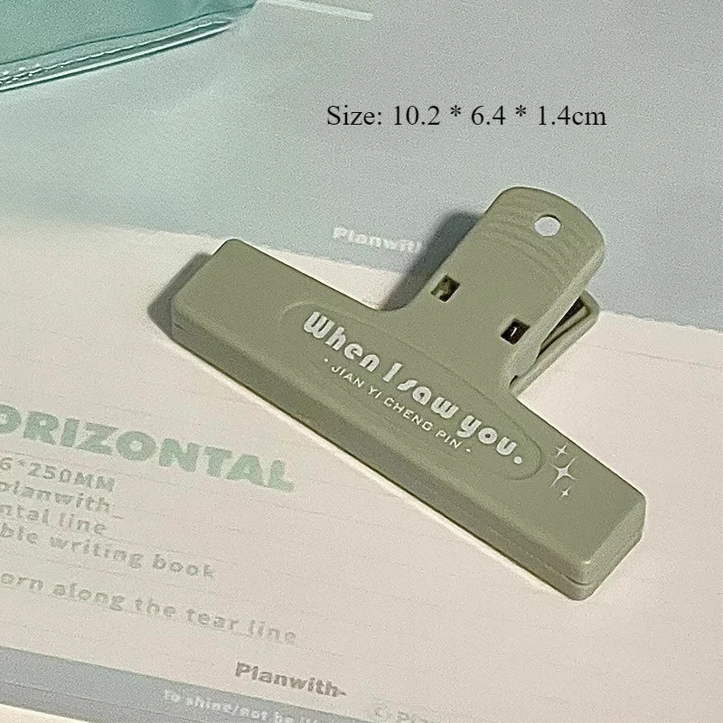 Ins Style High Aesthetic Retro Color Stationery Clip Non Magnetic High End Long Tail Clip Student Plastic Clip Letter Versatile Peaceful Pleasures Health and Wellness D