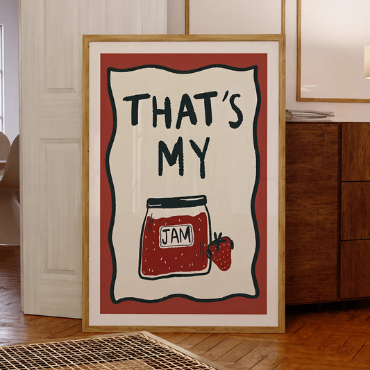 Pink Strawberry "That's My Jam" Canvas Wall Art Print | Decor Canvas Wall Art Peaceful Pleasures Health and Wellness