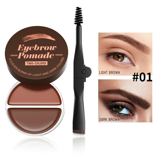 Hello Kiss 2-in-1 Dual Color Waterproof Eyebrow Cream & Wax Eyebrow Pomade Oasis Select