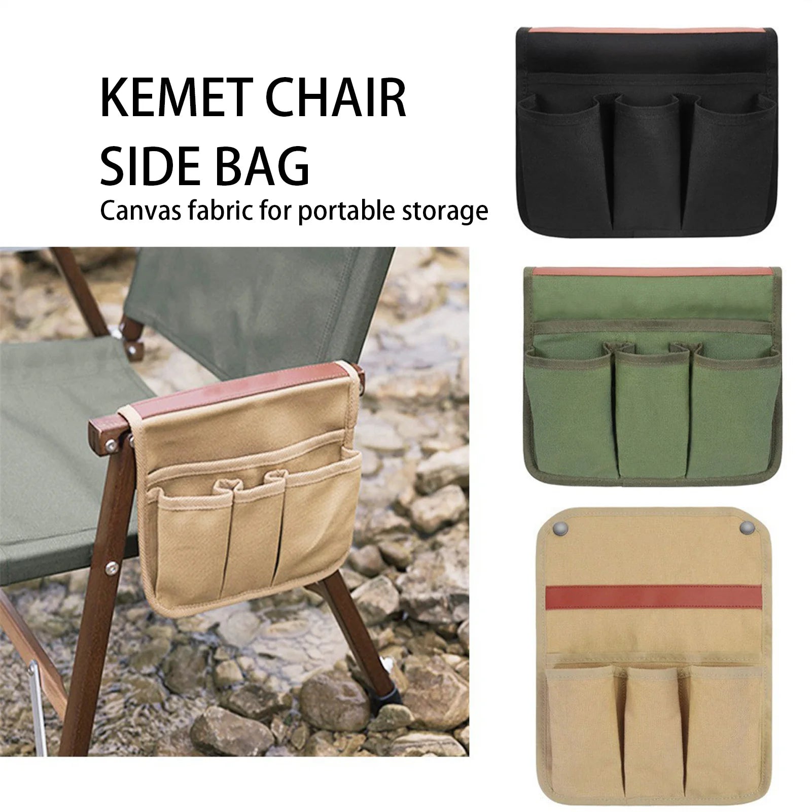 Camping Armrest Storage Bag Folding Chair Caddy Seat Pocket Container Bag Suitable for Outdoor Beach Chairs Peaceful Pleasures Health and Wellness