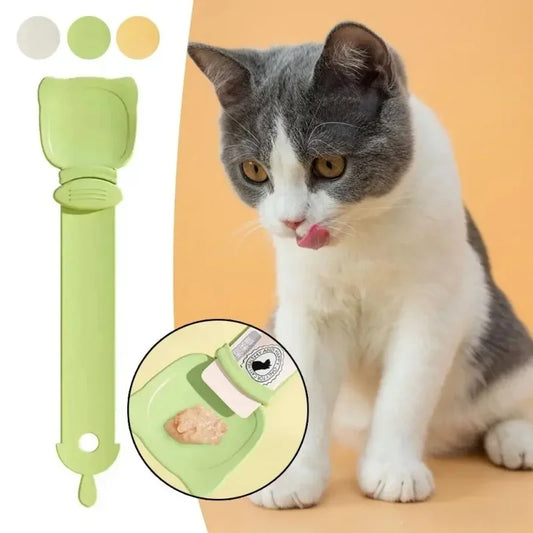 Long Handle Cat Treat Squeeze Feeder Spoon | Food Dispenser Cat Treat Dispenser Peaceful Pleasures Health and Wellness