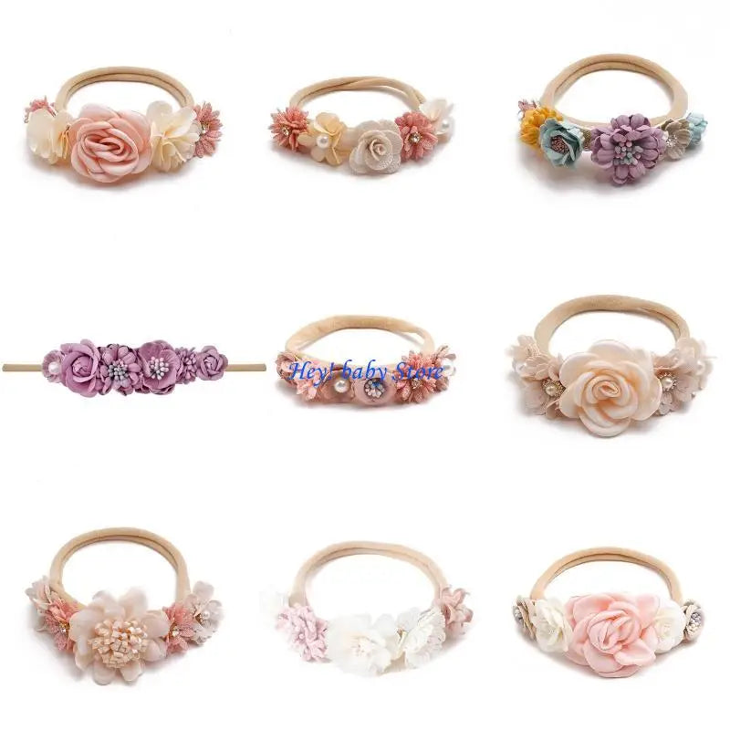 Artificial Flower Baby Headband | Newborn Photo Prop Gift