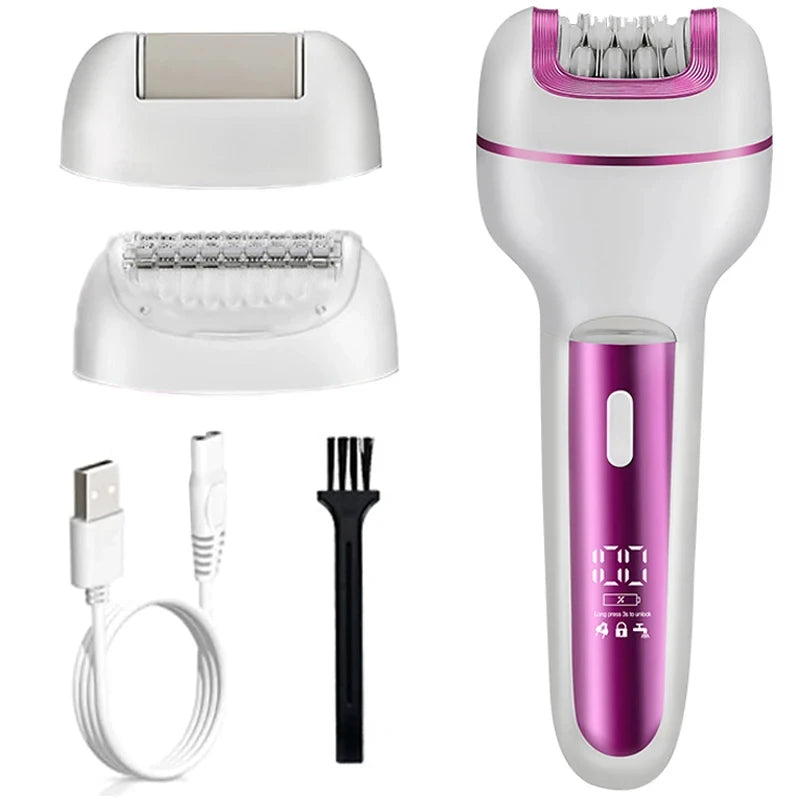 HOMEFISH 3in1 Rechargeable Women Epilator For Body Electric Female Hair Removal Bikini Trimmer Leg Lady Shaver Callus Remover Peaceful Pleasures Health and Wellness N-22