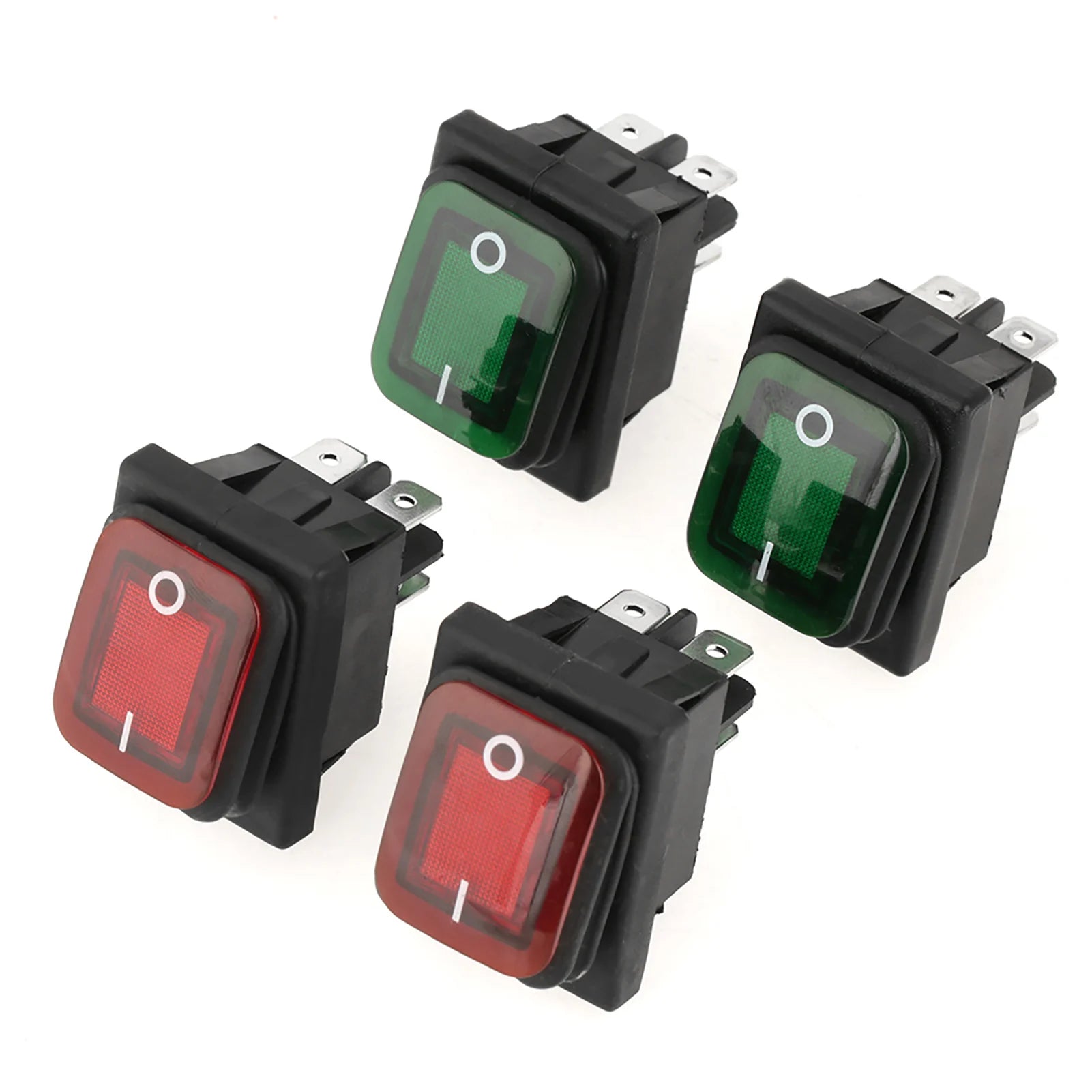 Waterproof 4 Pin 2 Position set Black Waterproof 4 Pin 2 Position On OFF Red Green Lamp Rocker Peaceful Pleasures Health and Wellness Default Title