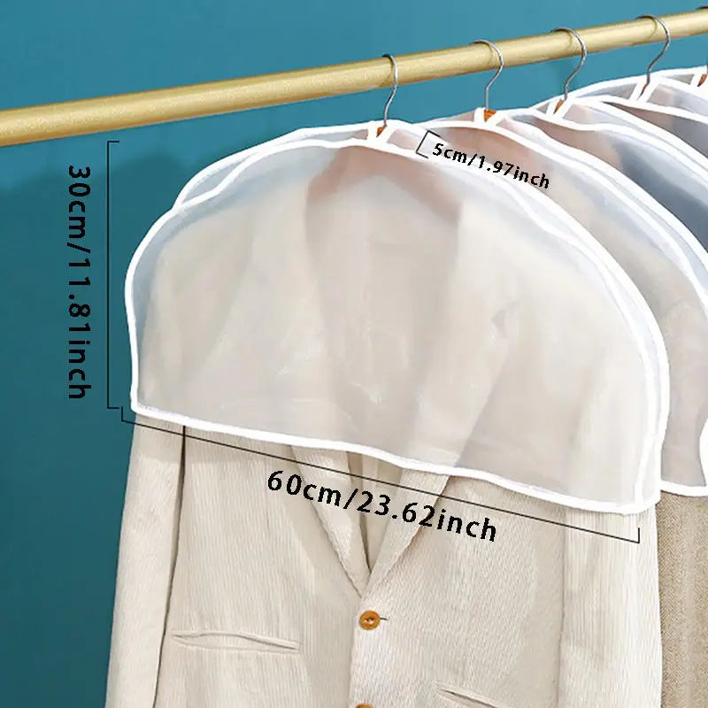 White Hanging Clothes Dust Covers Transparent Window Garment Storage Bags with Zipper Suit Dress Coat Protector for Wardrobe Peaceful Pleasures Health and Wellness