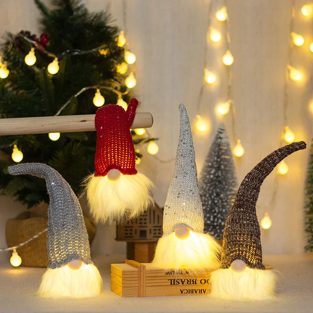 Christmas Gnome Plush Doll with LED Light | Festive Home Décor