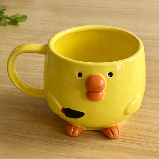 New Creative Cute Pouty Cartoon Chick Ceramic Mugs Cartoon Breakfast Juice Milk Coffee Cups Home Daily Drinking Tableware Gifts Peaceful Pleasures Health and Wellness